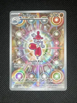 Pokemon Medicham Full Art Holo Rare Fighting 241/217 2026 120 HP 150 Attack - Image 1