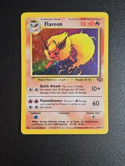 Flareon 03/64 Jungle Holo WOTC Vintage Pokemon Card 1999 Near Mint NM - Image 1