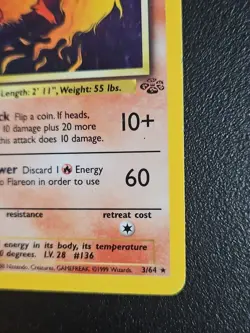 Flareon 03/64 Jungle Holo WOTC Vintage Pokemon Card 1999 Near Mint NM - Image 4