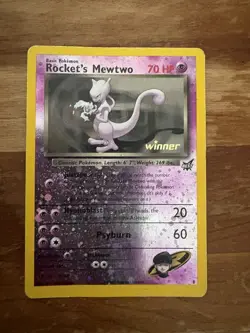 Rocket's Mewtwo (Winner) Best of Game Promo *MP Reverse Holo Pokemon Card - Image 1