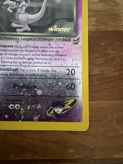 Rocket's Mewtwo (Winner) Best of Game Promo *MP Reverse Holo Pokemon Card - Image 2