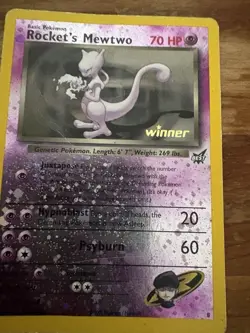 Rocket's Mewtwo (Winner) Best of Game Promo *MP Reverse Holo Pokemon Card - Image 3