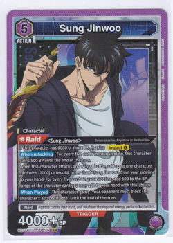Union Arena UE17BT: SOLO LEVELING Sung Jinwoo UE17BT/SLG-1-021 Super Rare SR - Image 1