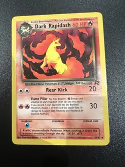 Dark Rapidash 44/82 Team Rocket Unlimited 2000 Pokemon Card Uncommon NM - Image 1