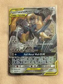 Lucario & Melmetal GX 120/214 Unbroken Bonds NM Ultra Rare Pokemon Card - Image 1