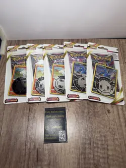 Lot of 5 Pokemon TCG Sword & Shield Lost Origin Blister Pack Promo Card Coin New - Image 1