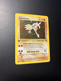 Hitmonlee 7/62 Fossil Holo 1st Edition - Pokemon Card - LP - Image 2