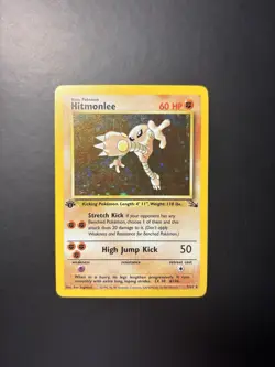 Hitmonlee 7/62 Fossil Holo 1st Edition - Pokemon Card - LP - Image 3