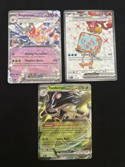 Pokemon 3 EX Card Lot Obsidian Flames - Eiscue 210, Toedscruel 22, Vespiquen 96 - Image 1