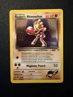 Pokemon Rocket's Hitmonchan 11/132 Gym Heroes Holo Rare 60 HP Magnum Punch Card - Image 1