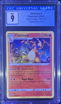 Charizard Cracked Ice Holo 025/185 CGC 9 Pokemon Card Vivid Voltage - Image 1