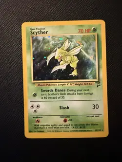 Pokemon Scyther Base Set 2 Holo Rare 17/130 70 HP Pokemon Card - Image 1