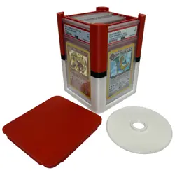 (7) Rotating PSA Card Display Case – Holds 17 Slabs, for Pokemon Graded Cards - Image 2