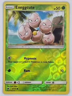 Exeggcute 4/111 Pokemon - Reverse Holo Sun & Moon Crimson Invasion MP - Image 1