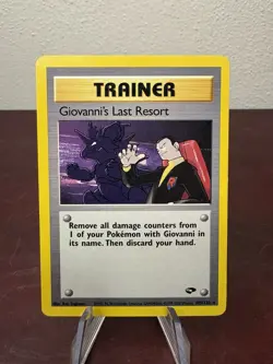 GIOVANNI'S LAST RESORT 105/132 R GYM CHALLENGE POKEMON UNLIMITED MP - Image 1