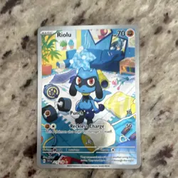 Pokemon TCG Riolu 215/198 Illustration Rare Holo SV01 Scarlet & Violet Base Set - Image 1