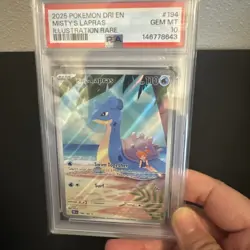 2025 POKEMON DRI EN-DESTINED RIVALS ILLUSTRATION RARE #194 MISTY'S LAPRAS PSA 10 - Image 1