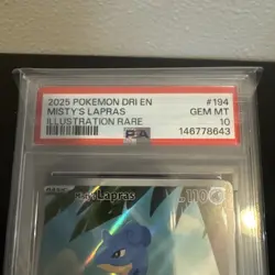 2025 POKEMON DRI EN-DESTINED RIVALS ILLUSTRATION RARE #194 MISTY'S LAPRAS PSA 10 - Image 3