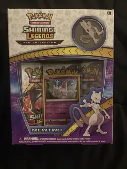 Pokemon TCG Shining Legends Mewtwo Pin Collection Box Sealed Clean - Image 1