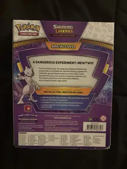 Pokemon TCG Shining Legends Mewtwo Pin Collection Box Sealed Clean - Image 3