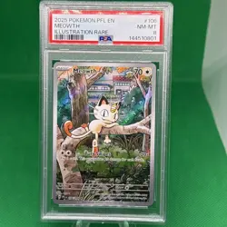 2025 Pokemon Phantasmal Flames Meowth Illustration Rare #106/094 PSA 8 - Image 1