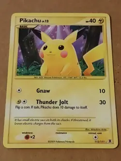Pokemon Pikachu Basic 112/111 Rising Rivals Secret Rare Holo 40 HP - Image 1
