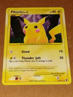 Pokemon Pikachu Basic 112/111 Rising Rivals Secret Rare Holo 40 HP - Image 3