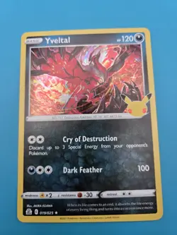 Yveltal 019/025 Celebrations Holo Rare Pokemon TCG - Image 1