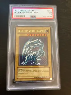 Blue-Eyes White Dragon 2002 Yu-Gi-Oh! SDK-001 PSA 7 - Image 1