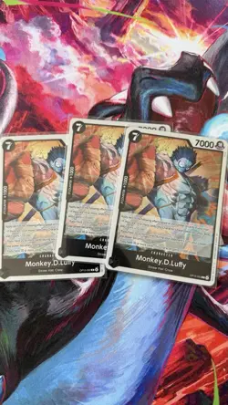 Bandai One Piece Card Game OP15 Monkey.D.Luffy Character 3x Cards - Image 1