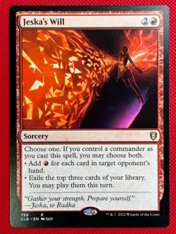 MTG 1X Jeska's Will X1 Commander Legends: Battle for Baldur's Gate Magic - NM/MT - Image 1