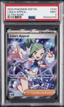 2024 POKEMON SSP EN-SURGING SPARKS ULTRA RARE #234 LISIA'S APPEAL PSA 9 - Image 1