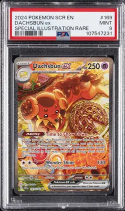 2024 POKEMON SCR EN-STELLAR CROWN SPECIAL ILLUSTRATION RARE DACHSBUN EX PSA 9 - Image 1