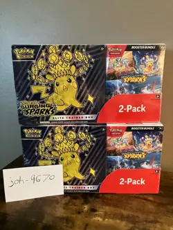 Surging Sparks ETB And Booster Bundle Costco Set LOT OF 2 - Pokemon TCG - SEALED - Image 1