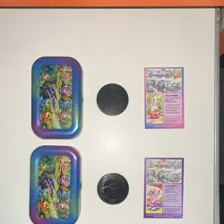 Pokemon Sylveon & Espeon Tins, matching Coins and Art Cards (No Packs, Unsealed) - Image 2