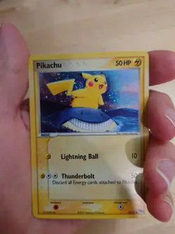 Pokemon Pikachu 12/17 POP Series 5 Rare Holo Bleed - Corrected Back LP - Image 1