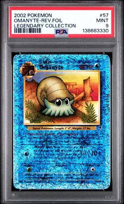 Omanyte Reverse Holo PSA 9 2002 Pokemon Legendary Collection #57 - Image 1