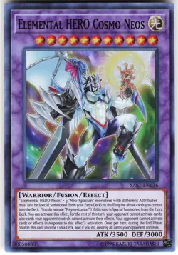 Elemental HERO Cosmo Neos SAST-EN036 Yugioh TCG Super Rare MP - Image 1