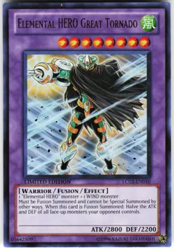 Elemental HERO Great Tornado LC02-EN010 Yugioh TCG Ultra Rare LP - Image 1