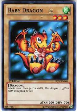Baby Dragon LCJW-EN006 Yugioh TCG Super Rare DAMAGED - Image 1