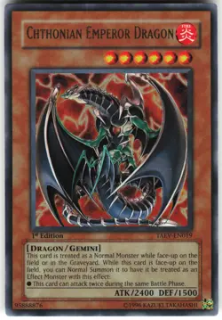 Chthonian Emperor Dragon TAEV-EN019 Yugioh TCG Ultra Rare LP - Image 1