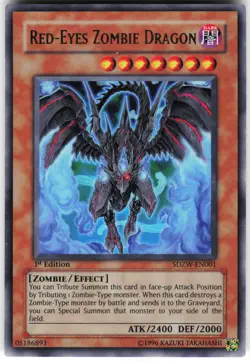 Red-Eyes Zombie Dragon SDZW-EN001 Yugioh TCG Ultra Rare 1st Ed MP - Image 1