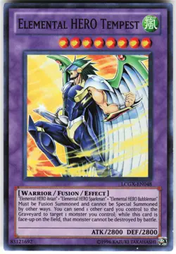 Elemental HERO Tempest LCGX-EN048 Yugioh TCG Super Rare MP/HP - Image 1