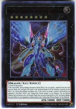 Number 62: Galaxy-Eyes Prime Photon Dragon BLLR-EN070 Yugioh TCG Ultra Rare VLP - Image 1