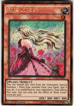 Rose Lover PGL2-EN003 Yugioh TCG Gold Secret Rare LP - Image 1