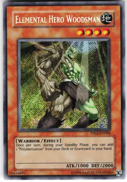 Elemental Hero Woodsman PP02-EN004 Yugioh TCG Secret Rare NM - Image 1