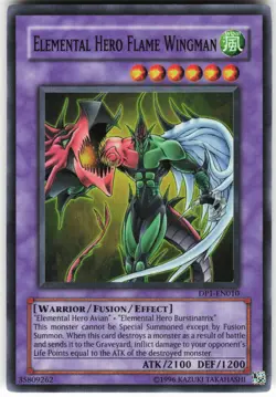 Elemental HERO Flame Wingman DP1-EN010 Yugioh TCG Super Rare NM - Image 1