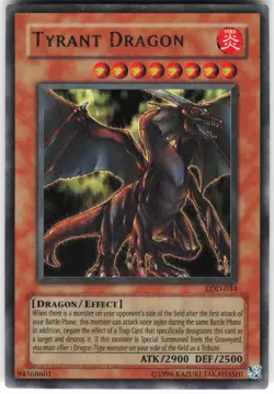 Tyrant Dragon LOD-034 Yugioh TCG Ultra Rare MP/HP - Image 1