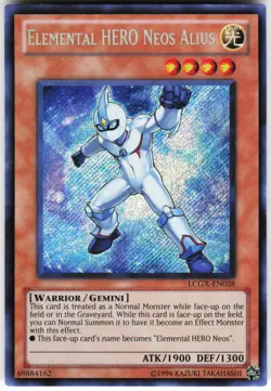 Elemental HERO Neos Alius LCGX-EN028 Yugioh TCG Secret Rare NM - Image 1
