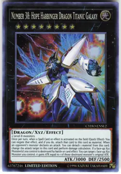 Number 38: Hope Harbinger Dragon Titanic Galaxy CYHO-ENSE2 Yugioh TCG Super Rare - Image 1
